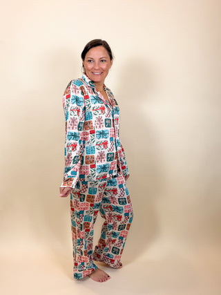 Wrapped in Joy Satin Pajama Set