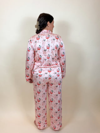 Mistletoe & Martinis Satin Pajama Set