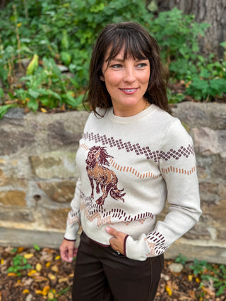 Wild Run Horse Print Sweater