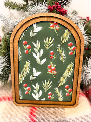 Arch Top Christmas Village Framed Art
