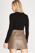 Load image into Gallery viewer, Faux Leather and Suede Contrasting Mini Skirt
