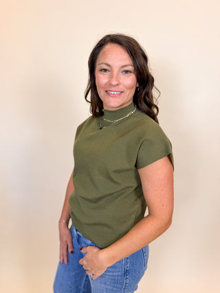 Woodland Mock Neck Sweater Top