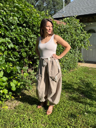 Boho drawstring joggers