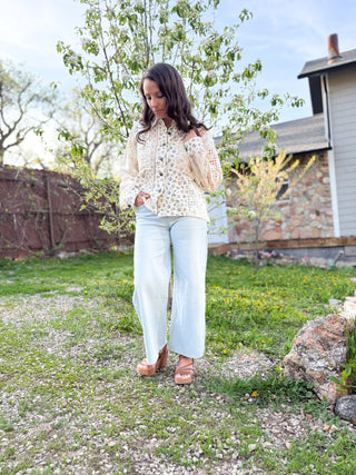 Bluebell High Rise Crop Wide Leg Jeans