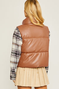 Faux Leather Padded Vest