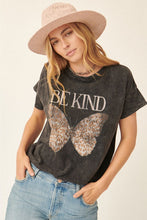 Load image into Gallery viewer, Be Kind Butterfly Mineral Washed Graphic Tee
