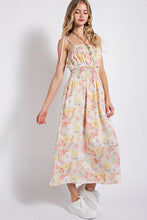 Load image into Gallery viewer, Floral Tie Strap Smocked Waist Dress
