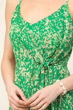 Load image into Gallery viewer, Floral Print and Swiss Dot Wrap Sundress
