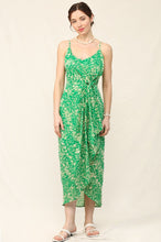 Load image into Gallery viewer, Floral Print and Swiss Dot Wrap Sundress
