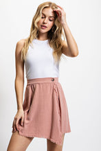 Load image into Gallery viewer, Frayed Hem Wrap Front Skort
