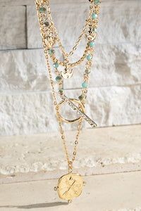 Glass Beads Layered Necklace