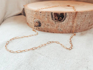 Gold Filled Paperclip Chain Necklace 16"