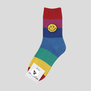 Happy Face Color Block Socks