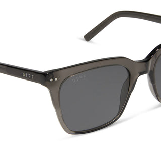 Billie XL Black Smoke Crystal Grey Polarized Sunglasses – DIFF Eyewear