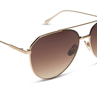 Dash Brushed Gold Coffee Gradient Sunglasses – DIFF Eyewear