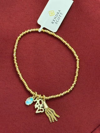2025 Graduation Stretch Bracelet Gold Dichroic Glass by Kendra Scott