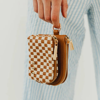 Woven Cameron Double Zip Clippable Card Wallet