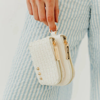 Woven Cameron Double Zip Clippable Card Wallet