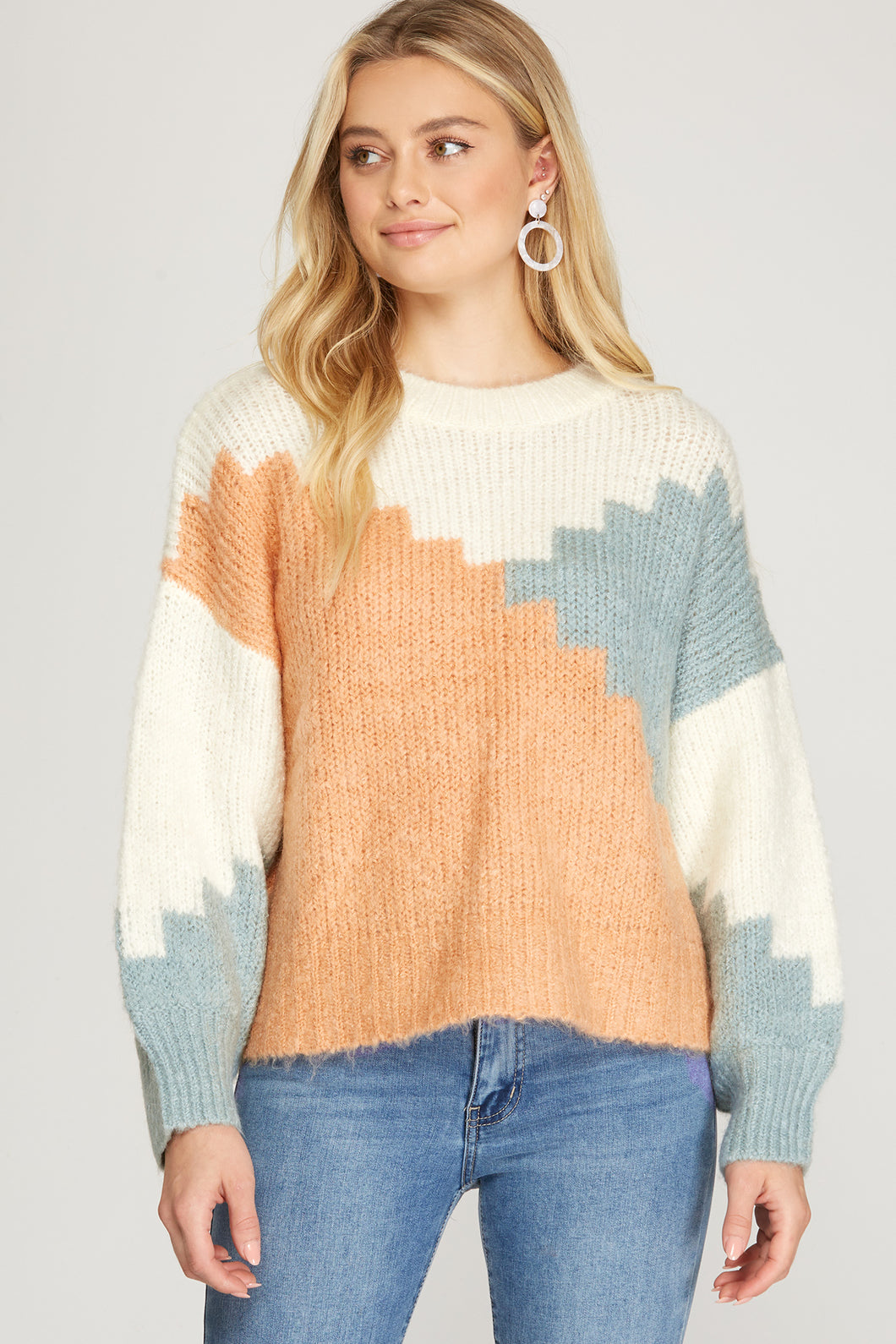 Color Block Knit Sweater