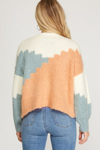 Color Block Knit Sweater