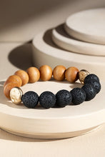 Load image into Gallery viewer, Lava Stone &amp; Wood Bead Bracelet
