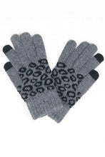 Load image into Gallery viewer, Leopard Knit Smart Touch Gloves
