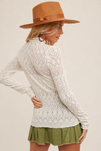 Load image into Gallery viewer, Mock Neck Pointelle Knit Top
