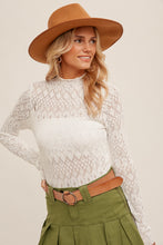 Load image into Gallery viewer, Mock Neck Pointelle Knit Top
