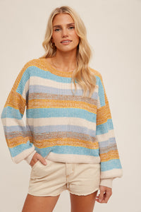 The Lauren Multi-Yarn Mixed Striped Sweater