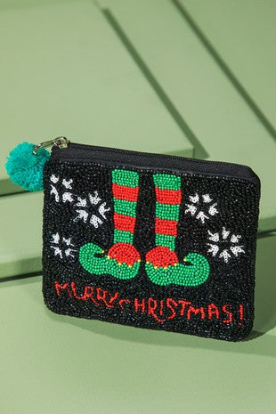 'Merry Christmas' Sequin pouch