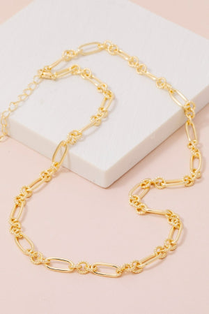 Rope Detail Oval Link Necklace