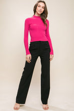 Load image into Gallery viewer, Mock Neck Ribbed Sweater Top
