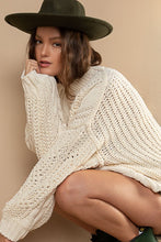 Load image into Gallery viewer, Mock Neck Balloon Sleeve Cable Knit Sweater

