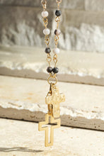 Load image into Gallery viewer, Natural Stone Cross Necklace
