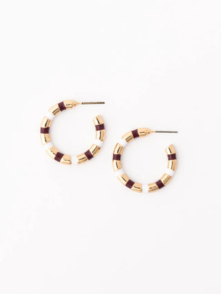 Nellie Earrings | Maroon + White