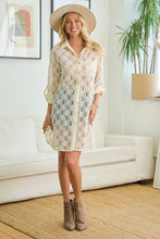 Load image into Gallery viewer, Oversized Lace Button Down Shirt Dress
