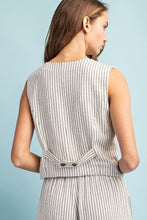 Load image into Gallery viewer, Pinstriped Button Down Vest
