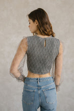 Load image into Gallery viewer, Polka Dot Sparkle Cropped Top
