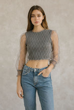 Load image into Gallery viewer, Polka Dot Sparkle Cropped Top
