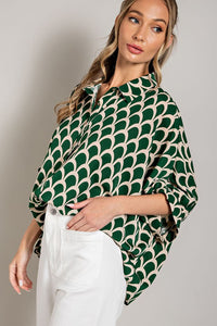Button Down Printed Top