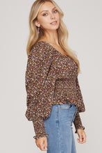 Load image into Gallery viewer, Puff Long Sleeve Smocked Top
