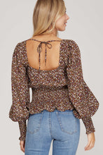 Load image into Gallery viewer, Puff Long Sleeve Smocked Top

