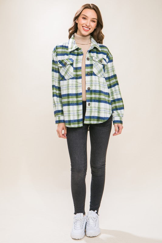 Plaid Bust Pocket Shacket