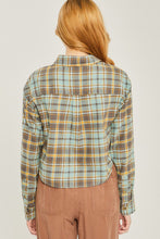 Load image into Gallery viewer, Plaid Button Down Cropped Top
