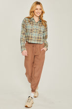 Load image into Gallery viewer, Plaid Button Down Cropped Top
