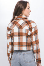 Load image into Gallery viewer, Plaid Cropped Button Down Jacket
