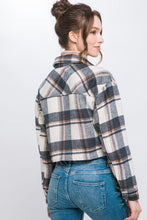 Load image into Gallery viewer, Plaid Cropped Button Down Jacket
