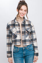 Load image into Gallery viewer, Plaid Cropped Button Down Jacket
