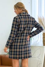 Load image into Gallery viewer, Plaid Double Button Long Jacket
