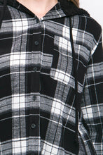 Load image into Gallery viewer, Plaid Flannel Button Up with Hood
